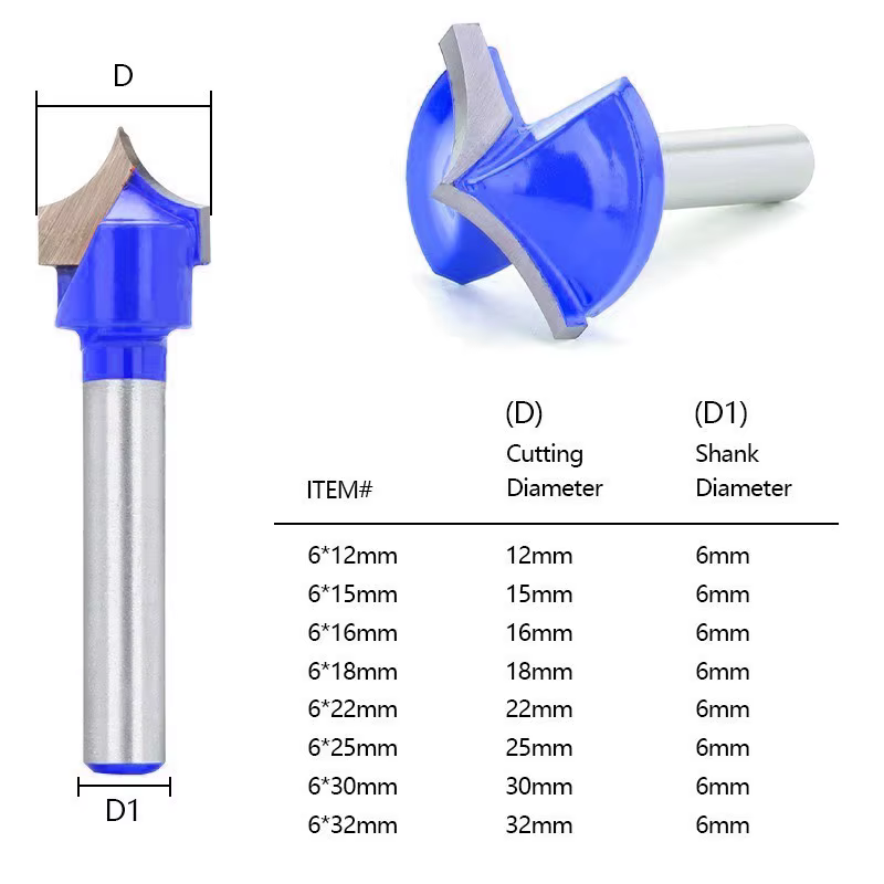 XCAN – fraises CNC à tige de 6mm, embouts à nez rond, 12-32mm, pointe ronde, outils en carbure massi