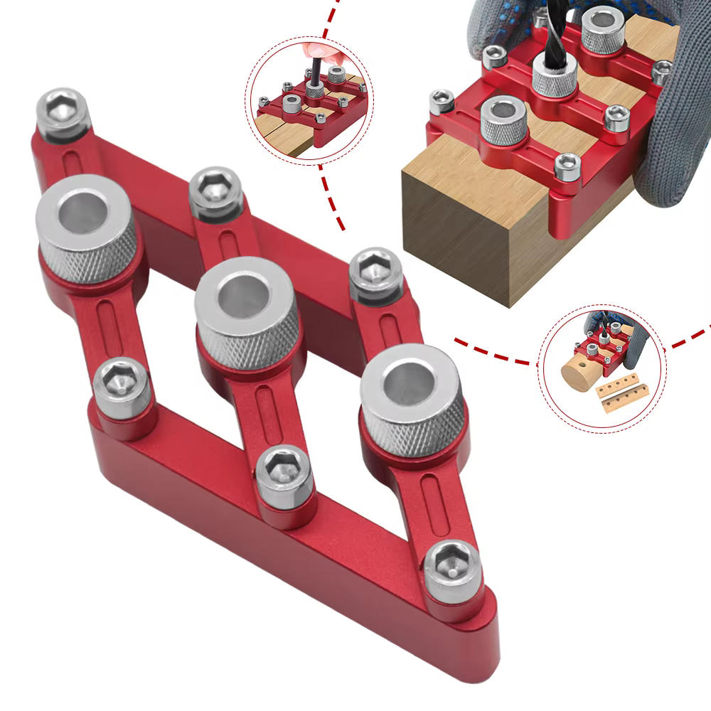 Guide de perçage de trou de menuiserie, gabarit de cheville à centrage automatique, travail de calcu