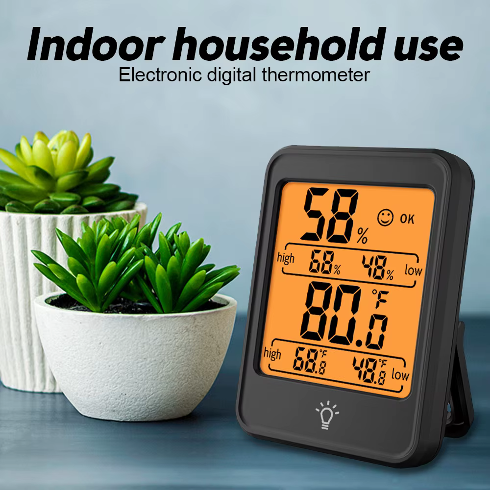 Thermomètre numérique LCD de grande taille, hygromètre électronique pour pièce intérieure, capteur d