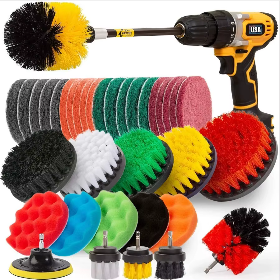 UNTIOR – ensemble de fixation de brosse pour perceuse électrique, brosse à récurer électrique, polis