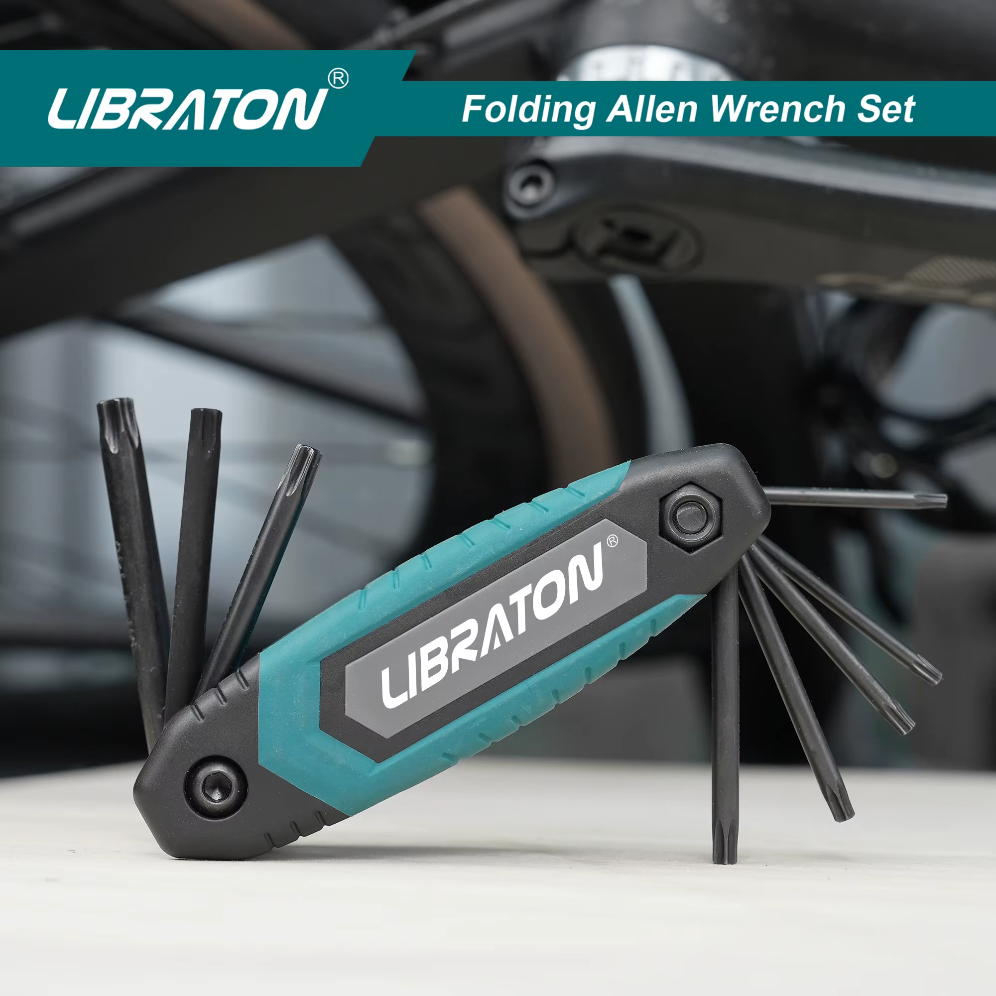 Libraton 8 en 1 clé hexagonale Torx pliante Allen poche clé étoile Portable Kit tailles T-9 à T-40 p