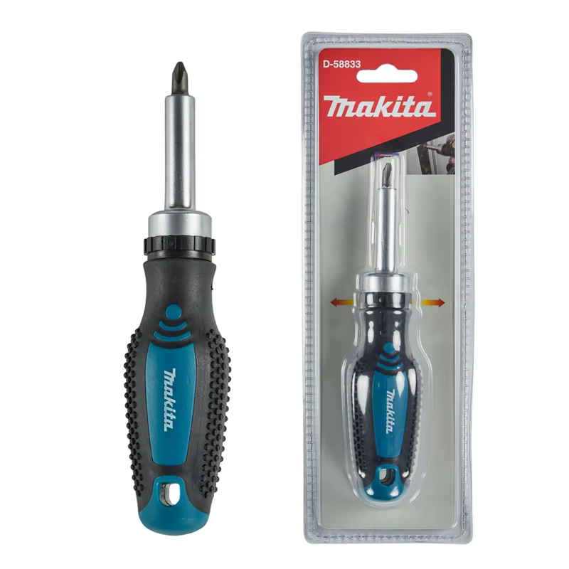 Outils à main Makita D-58833, tournevis à cliquet à pointe magnétique, semi-automatique, réglable en