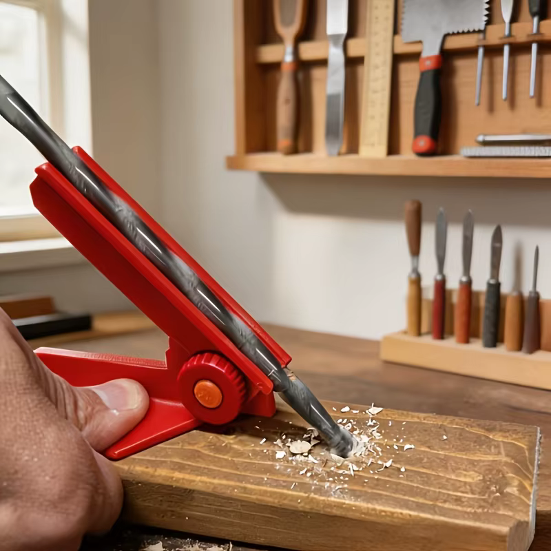 Guide de perçage à 5 angles : 0 ° -90 °   Outil de travail du bois portable, réglable, 3 longueurs p