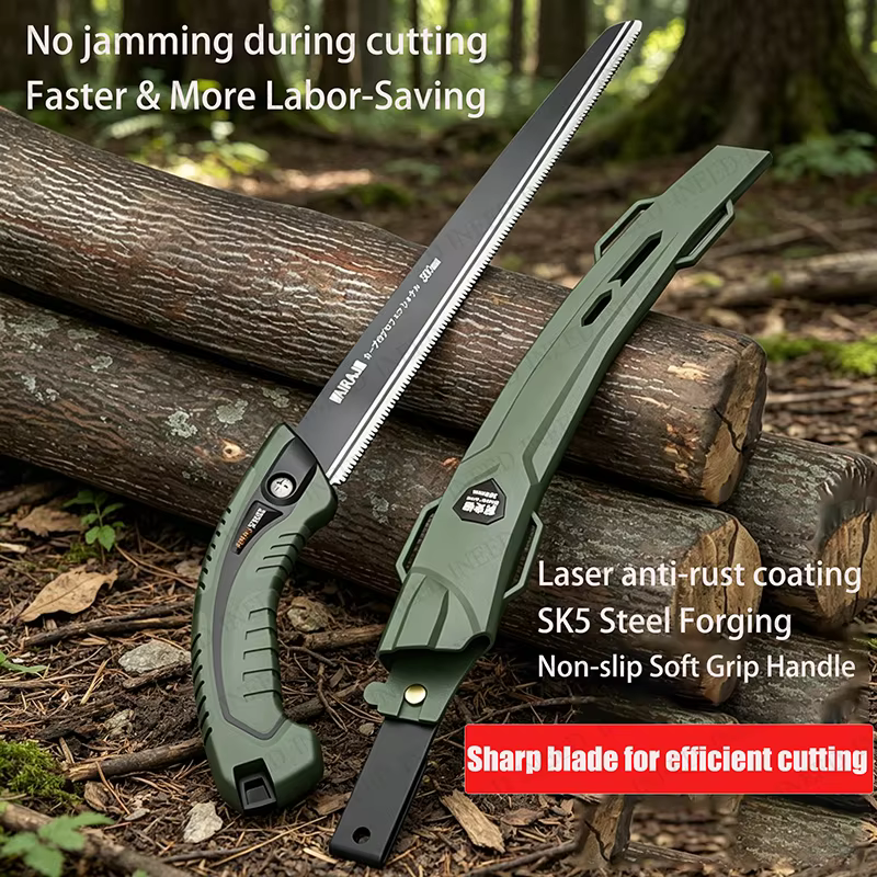 Scie à main multifonctionnelle pour l'extérieur, scie à bois pliable et portable pour l'élagage de j
