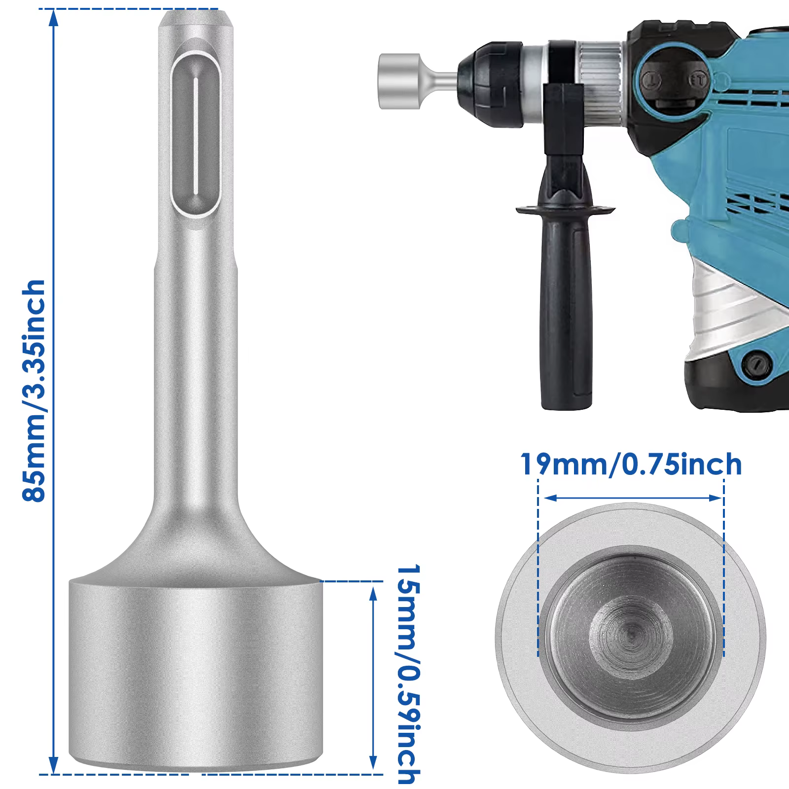 SDS Plus tournevis de tige de terre pour outils de forage à percussion rotative 19/21/25/35mm tige d