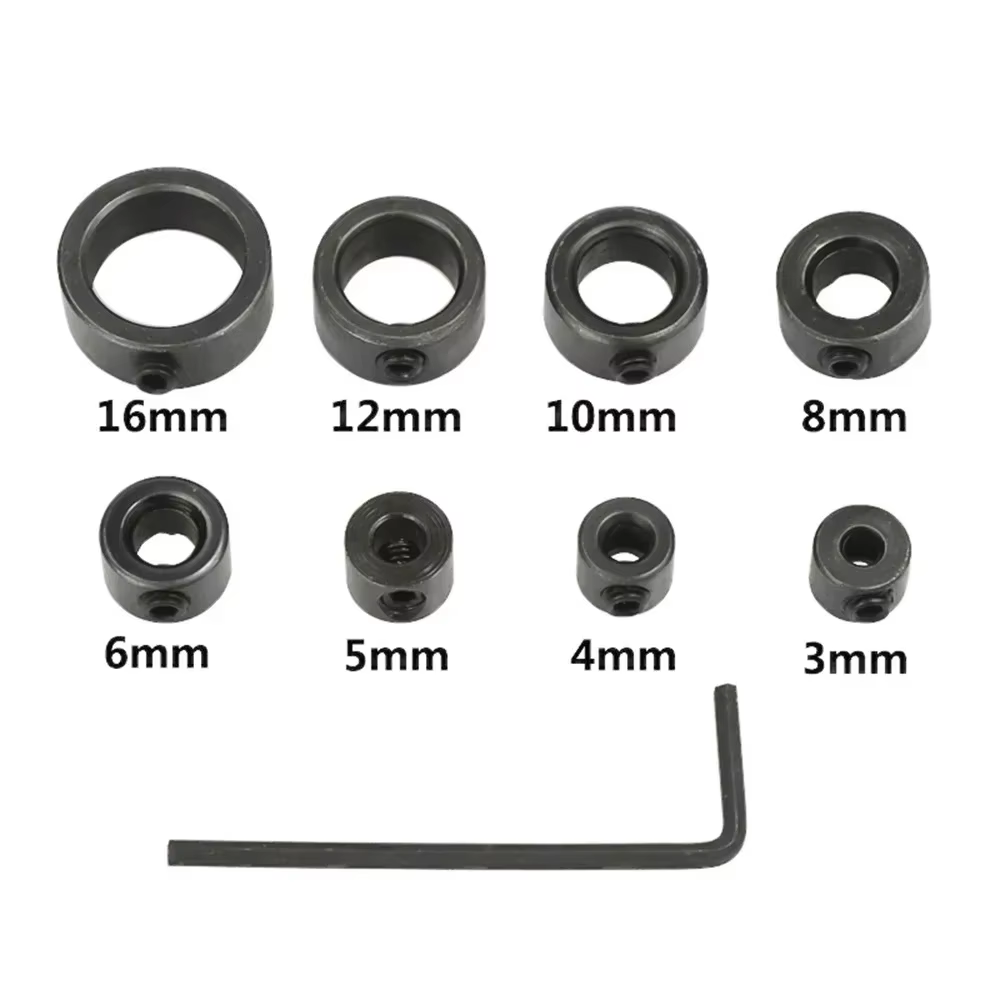 STONEGO 8 anneaux d'arrêt de profondeur de foret – colliers réglables de 3 à 16 mm, positionneur, po