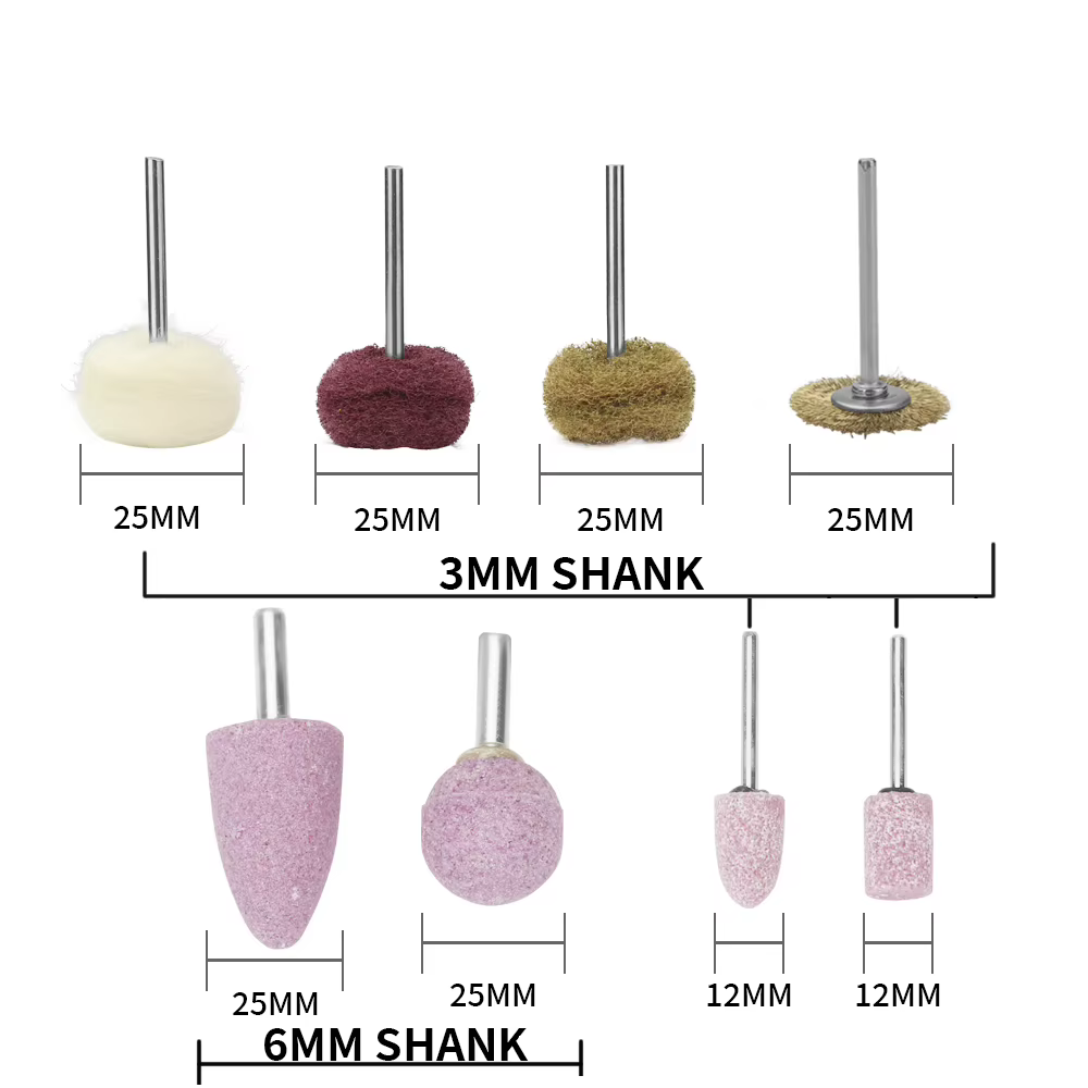 Mini meuleuse d'angle pneumatique 1/4 et 1/8,3MM et 6MM,Polisseuse et Machine à Graver avec Disques 