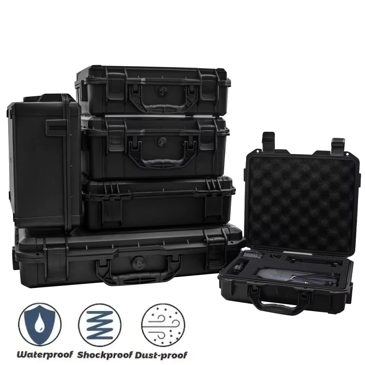 Boîte à outils universelle Portable en plastique, avec insert en mousse, mallette de transport rigid