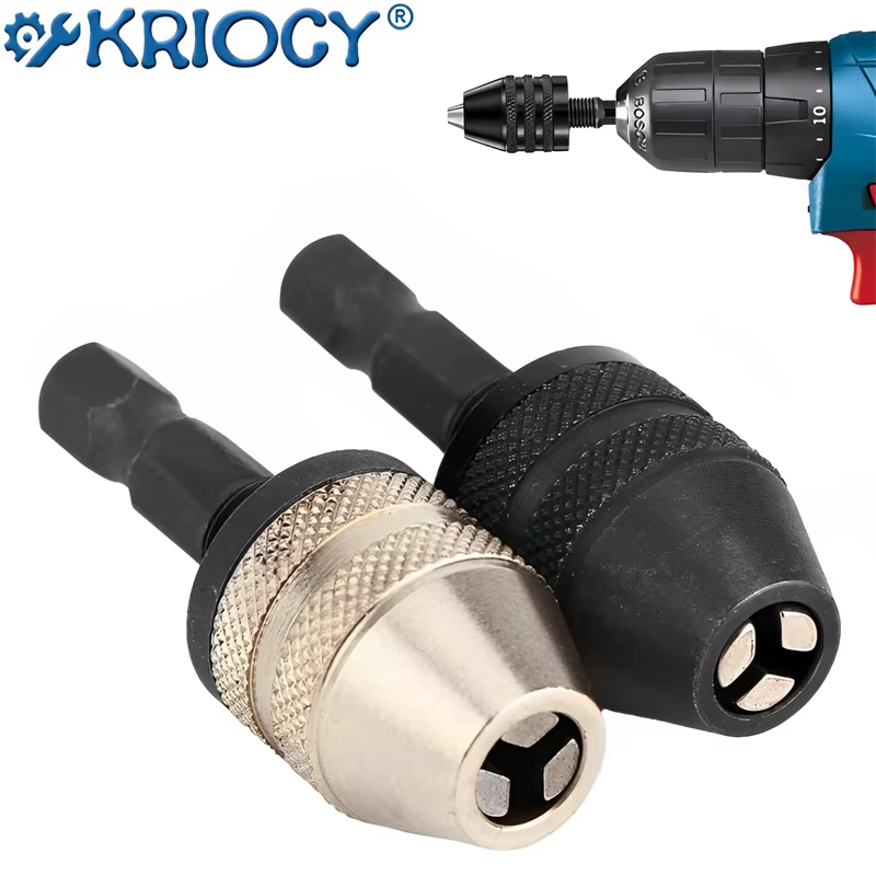 Adaptateur de pilote d'impact de tournevis de mandrin de perceuse sans clé 1/4 ''adaptateur de conve