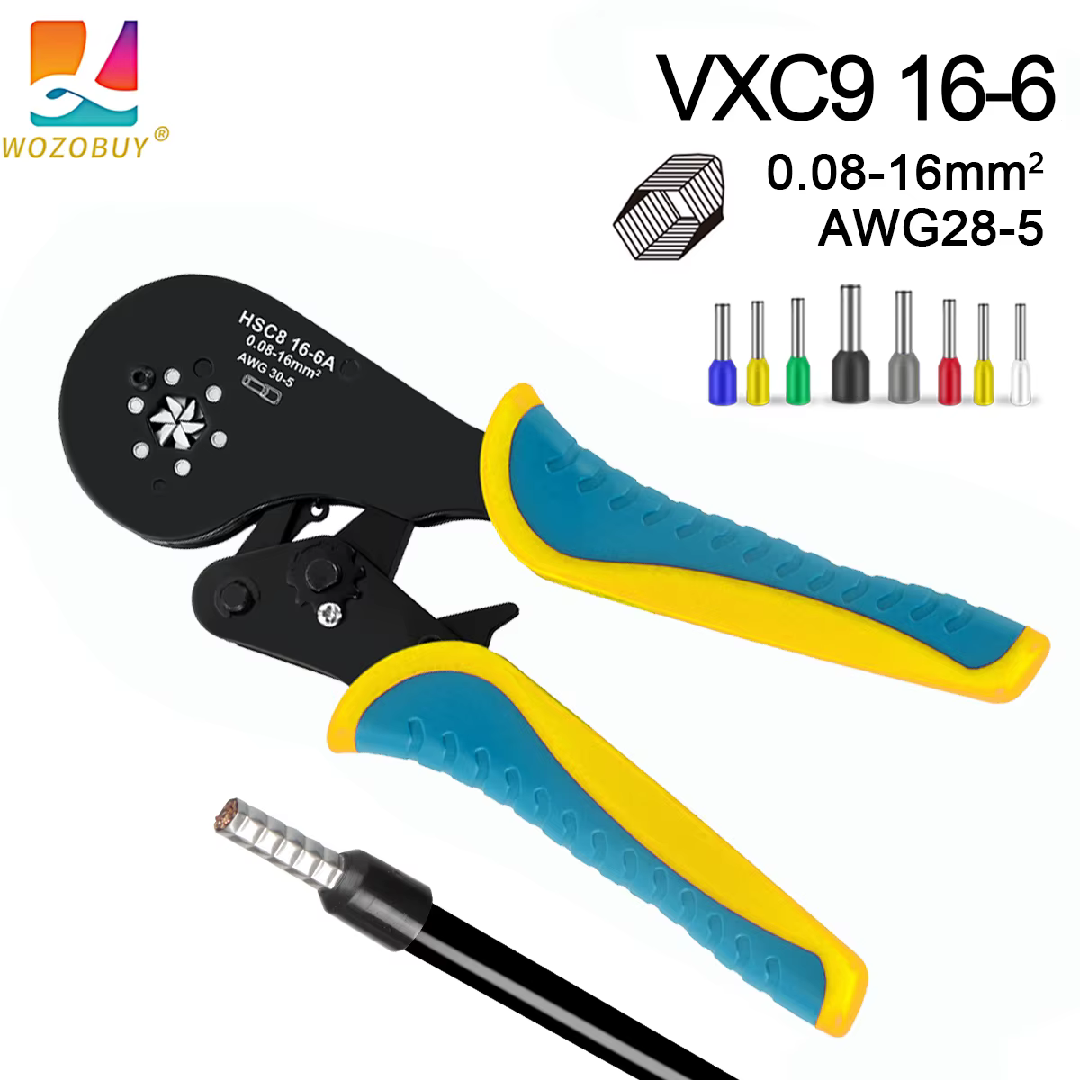 Kit d'outils de sertissage de virole, kit de pinces à sertir pour virole de fil, sertisseuses hexago