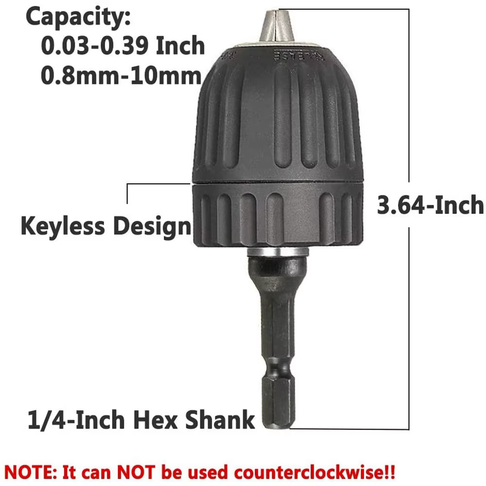 STONEGO – convertisseur de mandrin de perceuse sans clé, 0.8-10mm, filetage 3/8 "- 24UNF, adaptateur