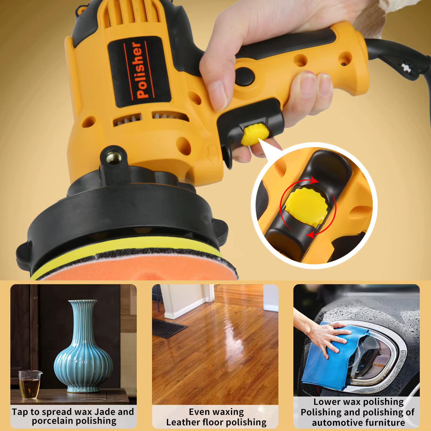 Polisseuse électrique pour voiture 125 mm, machine à cirer les voitures, outils de ponçage et de cir