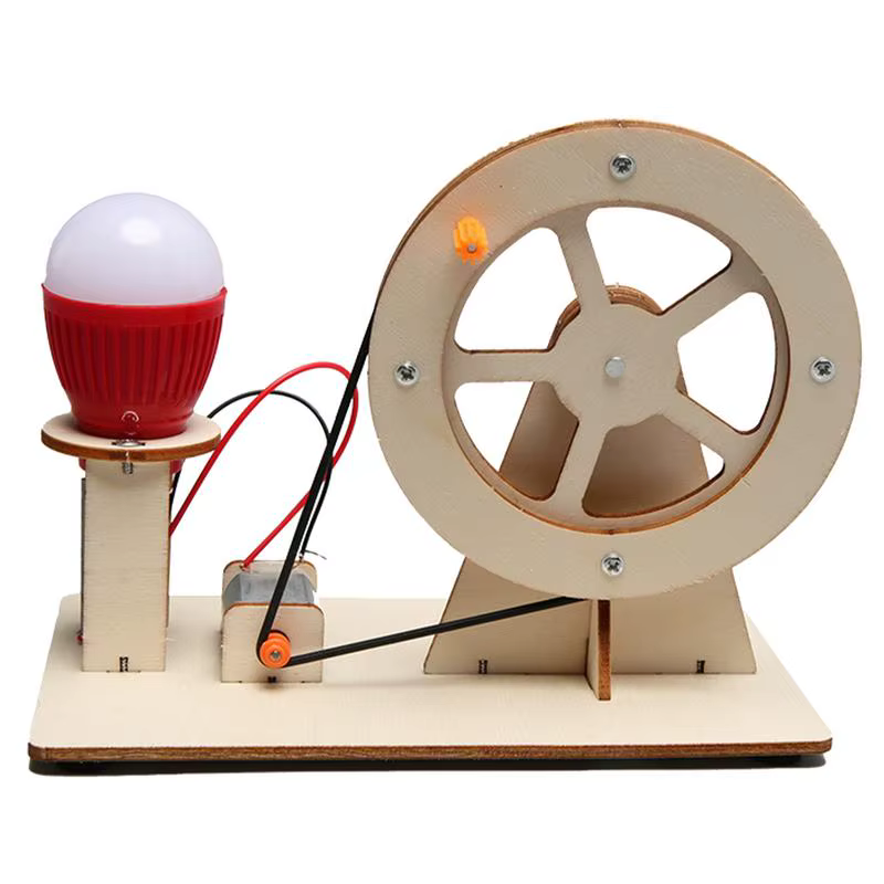 Générateur à main en bois pour enfants, jouet scientifique, Gadget de technologie STEM drôle, Kit de