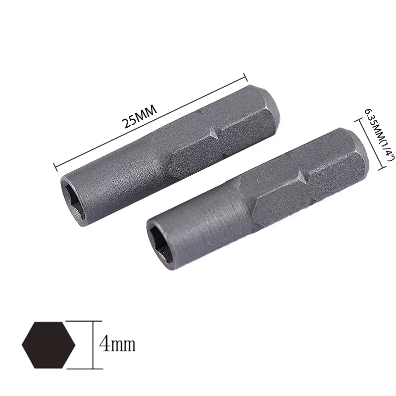 Embout de tournevis électrique Hex 1/4 ", 6.35mm, tige hexagonale à 4mm, adaptateur d'embout de tour