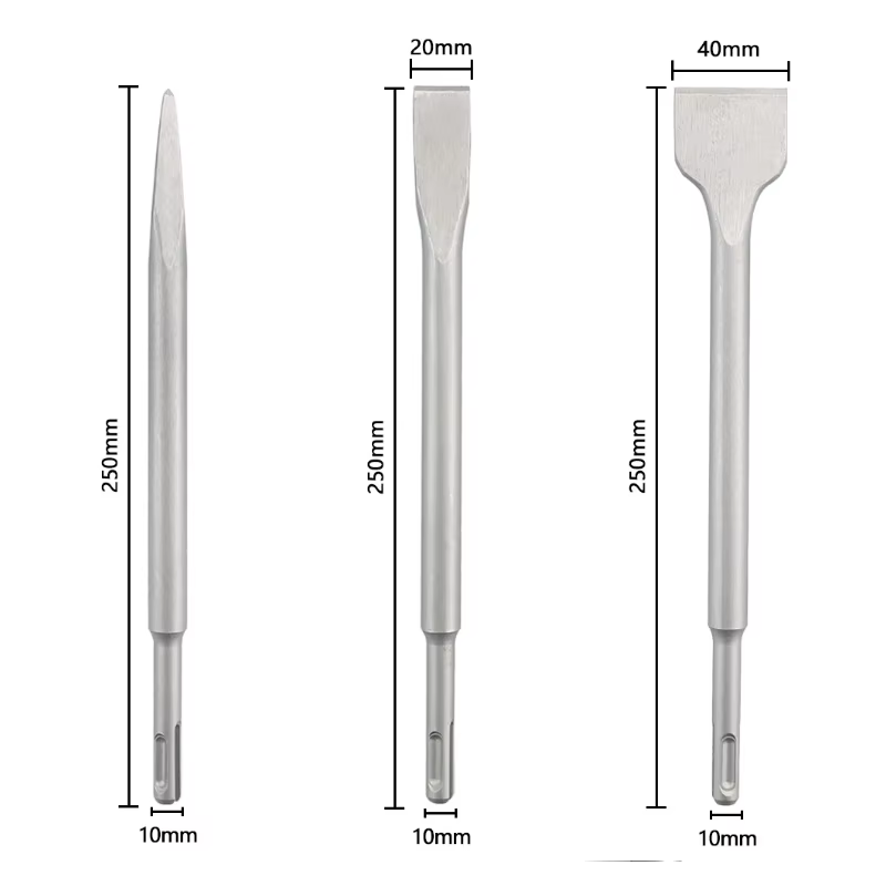Jeu de ciseau à tige sds-plus pour perceuses à percussion rotative, 3 pièces, jeu de forets pour maç