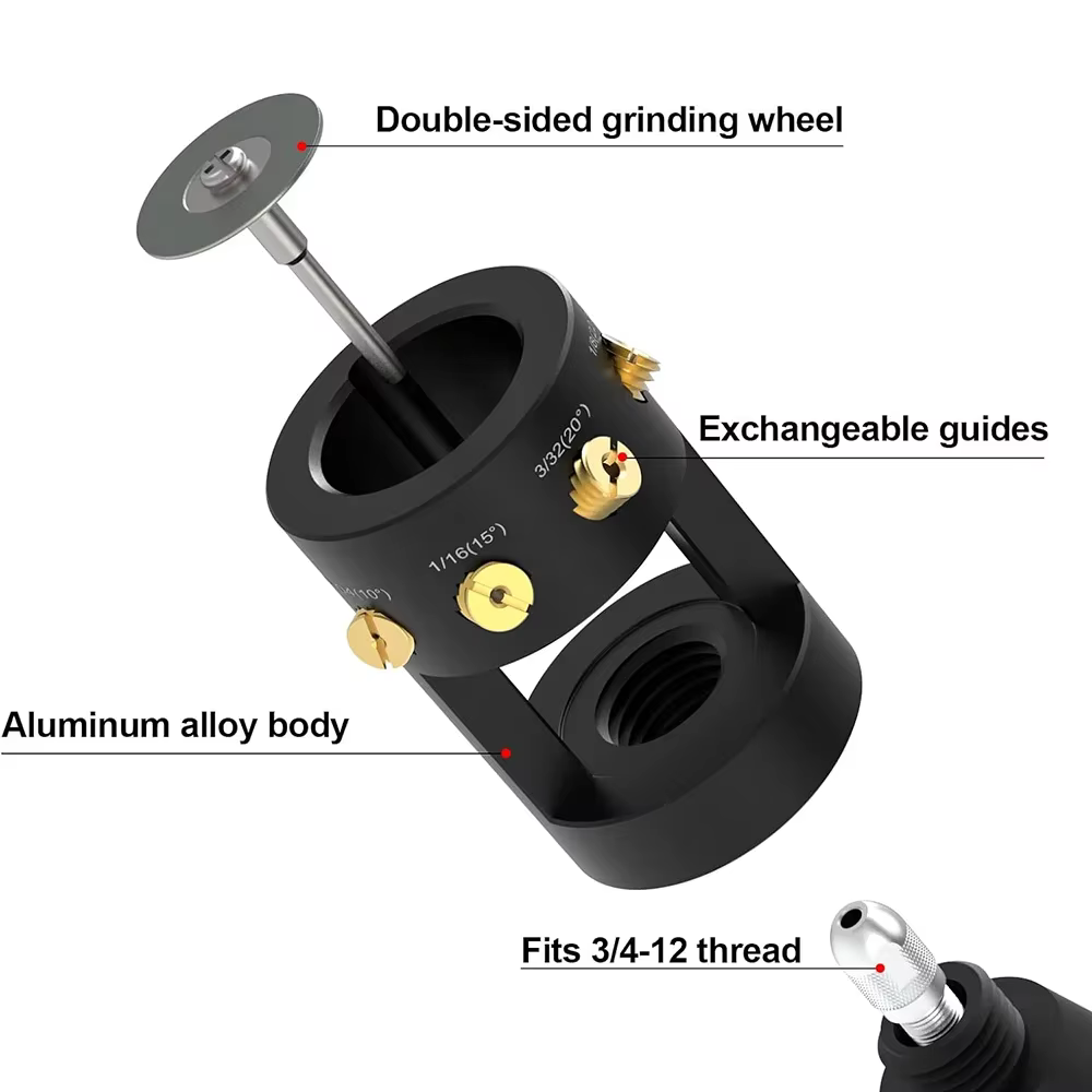 Meuleuse d'affûtage d'électrode en tungstène, outil de soudage TIG avec fente de coupure, multi-angl