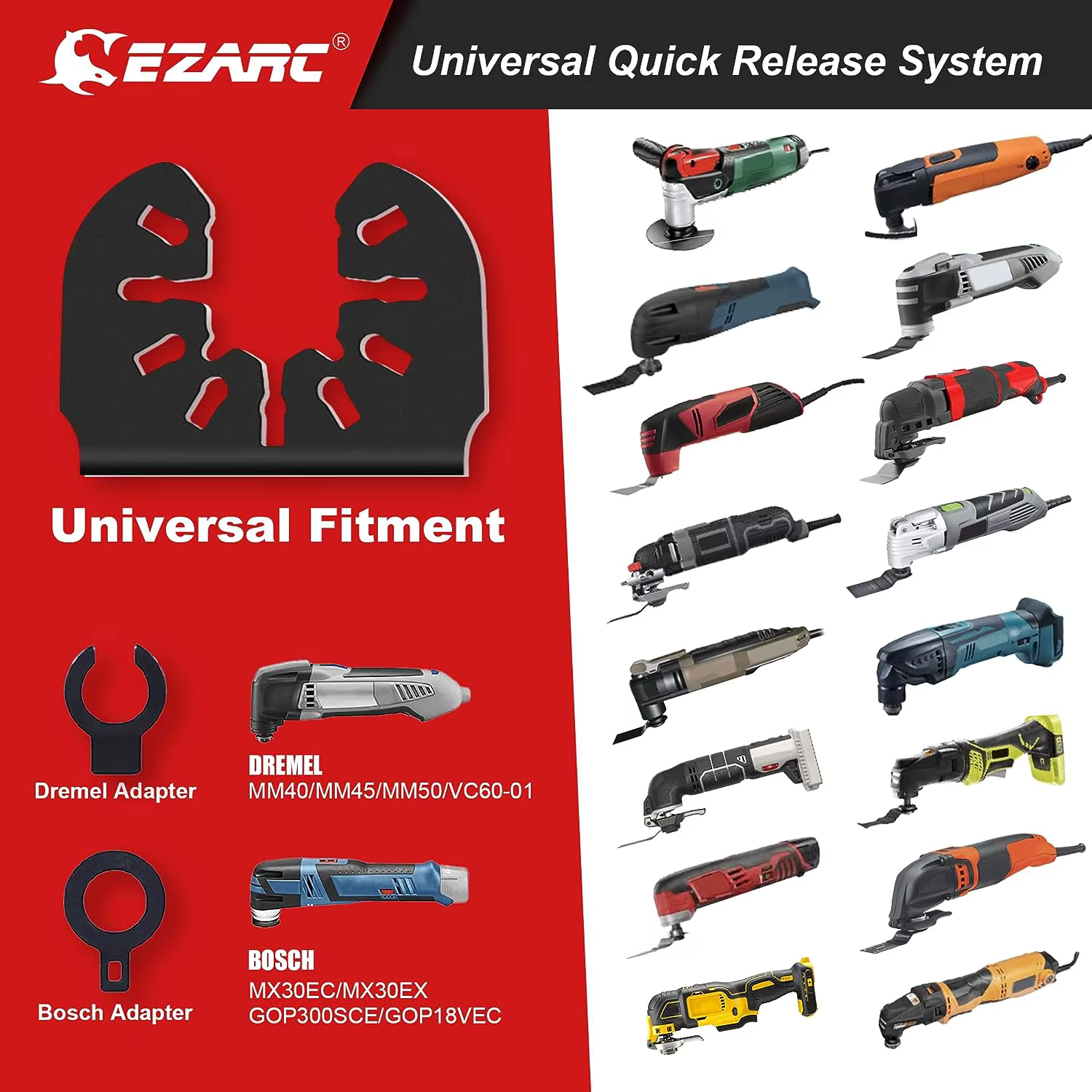 Lame de couteau oscillante multi-outils EZARC, 3 lames de scie multi-outils pour couper les matériau