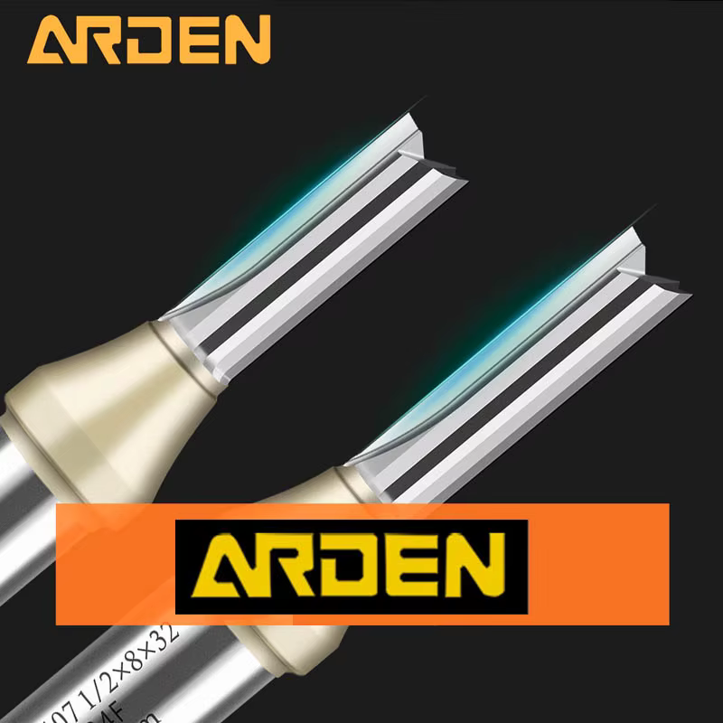 Arden 2 cannelures TCT fraise à bout droit travail du bois CNC outil carbure coupe 1/2 tige routeur 