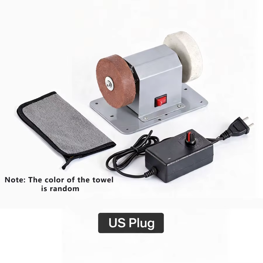 Mini meuleuse électrique de table, corps en acier inoxydable, meule grossière et fine, outil multifo