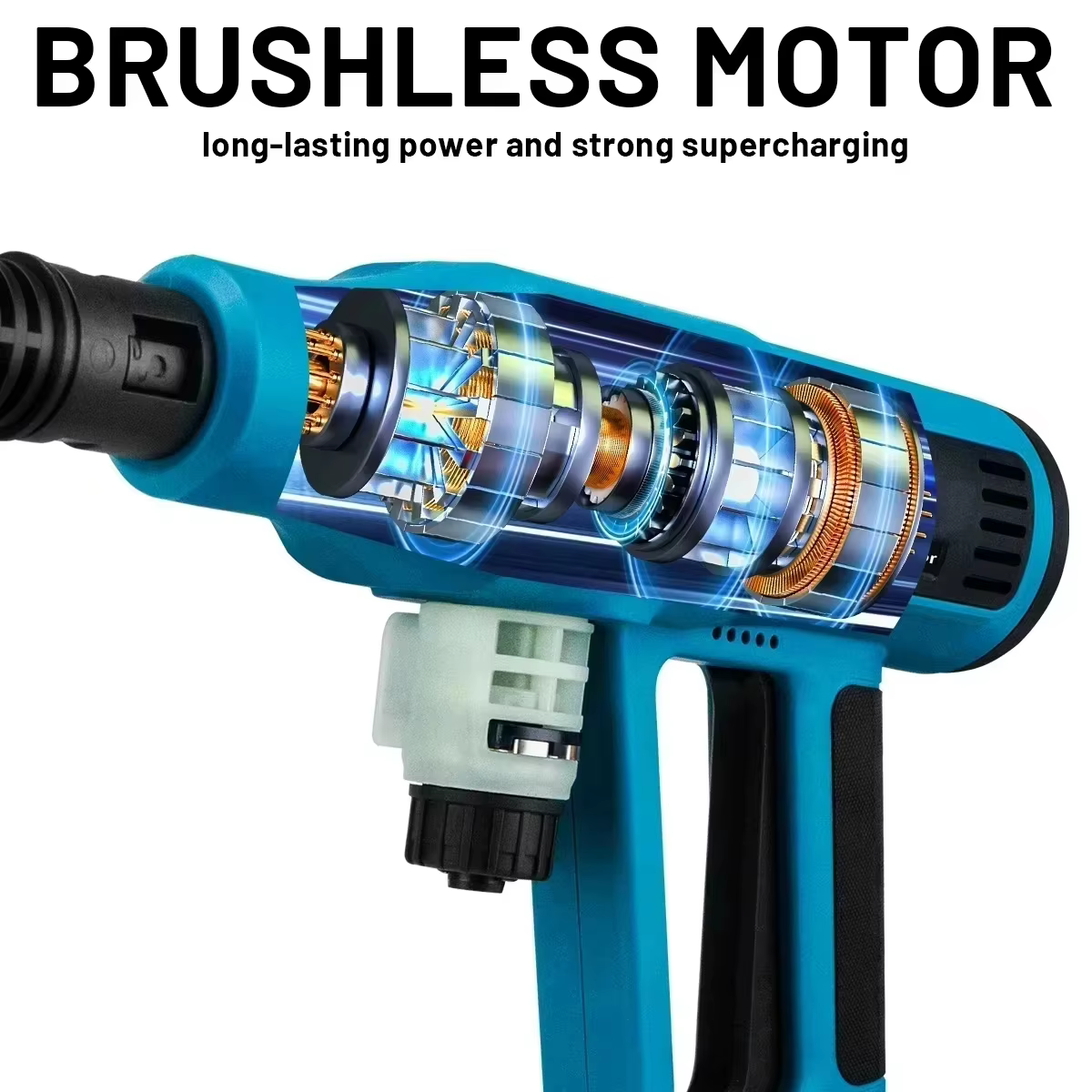 Pistolet de lavage haute pression électrique sans balais Gisam 250 bars, 4 vitesses, pour le lavage