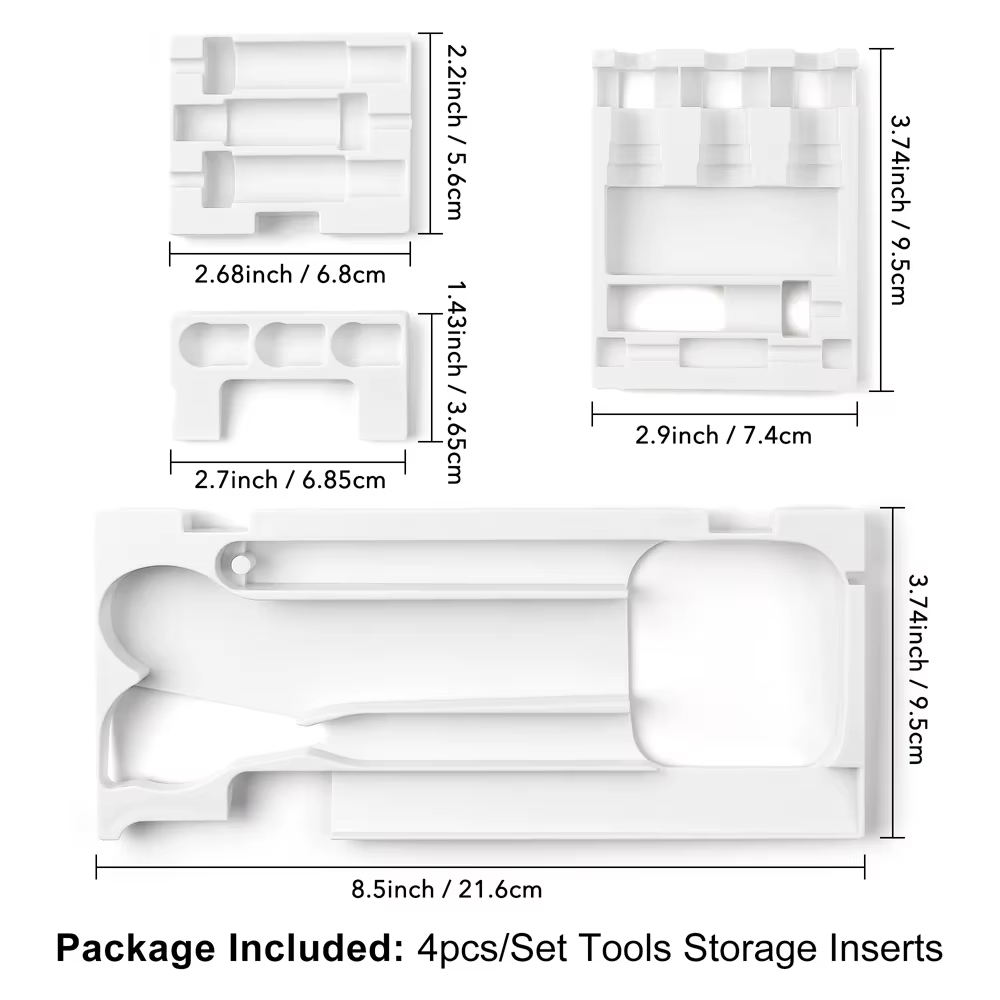 Kit de rangement pour outils 4 pièces/ensemble, insert pour lames, boîtier, pointe / Kit d'outils de