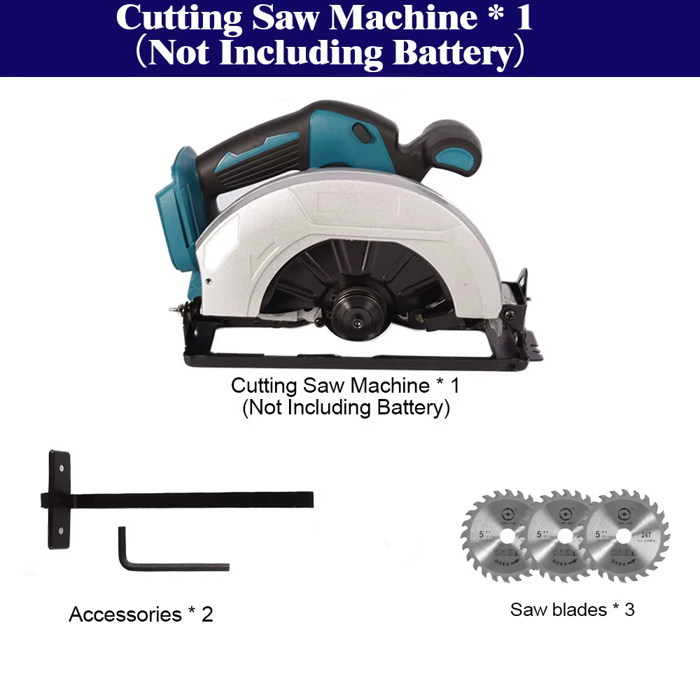 ONEVAN 180mm 7 pouces scie circulaire électrique sans brosse bois réglable sans fil scie circulaire 
