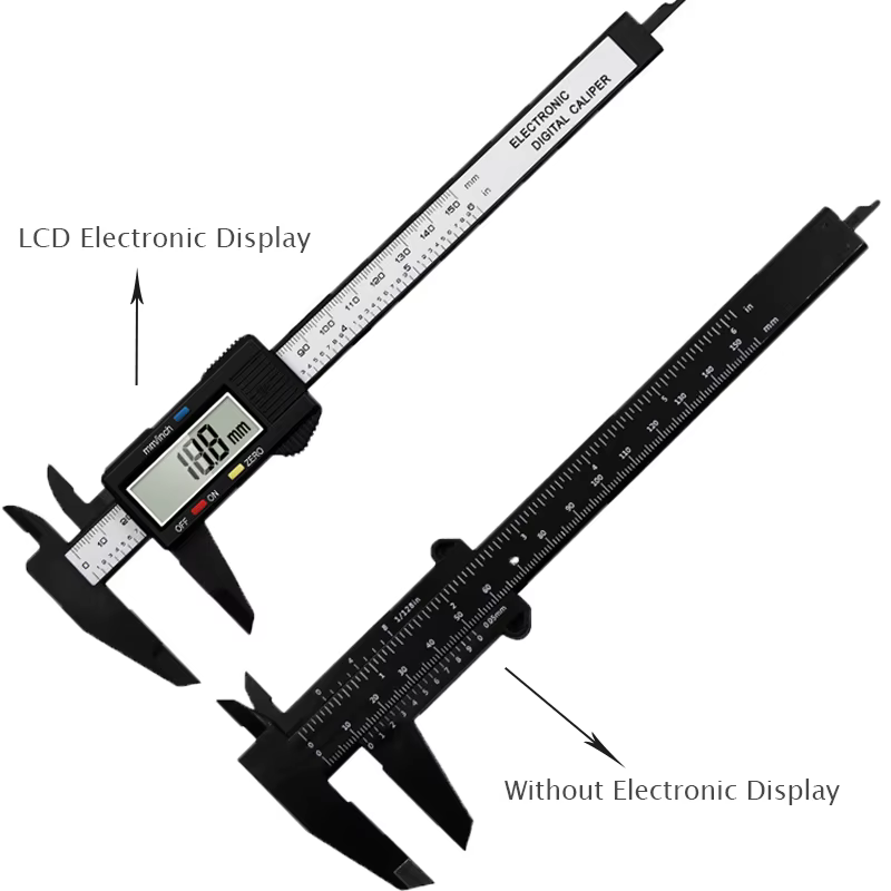 Pied à coulisse numérique électronique, cadran en fibre de carbone, jauge à vernier, outil de mesure