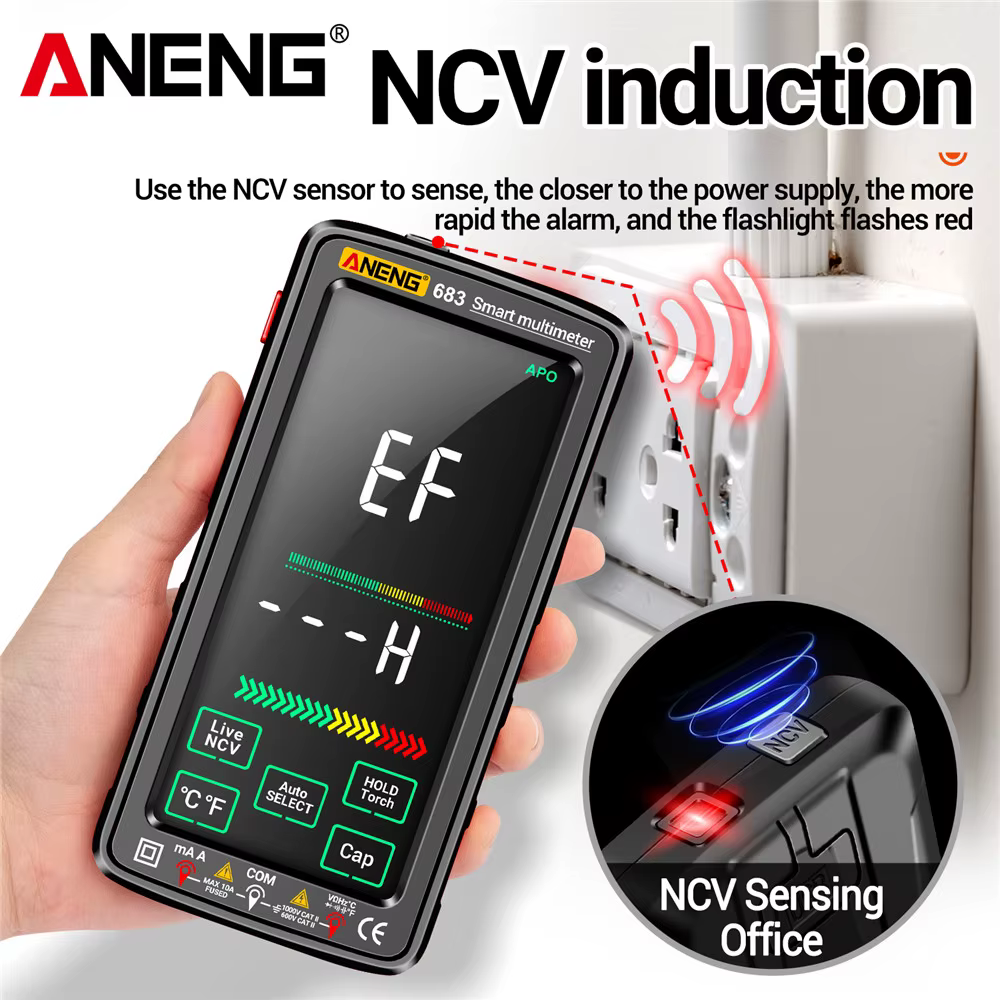 ANENG 683 multimètre intelligent haut de gamme tactile 6000 points multimètre Test multitesteur Rech