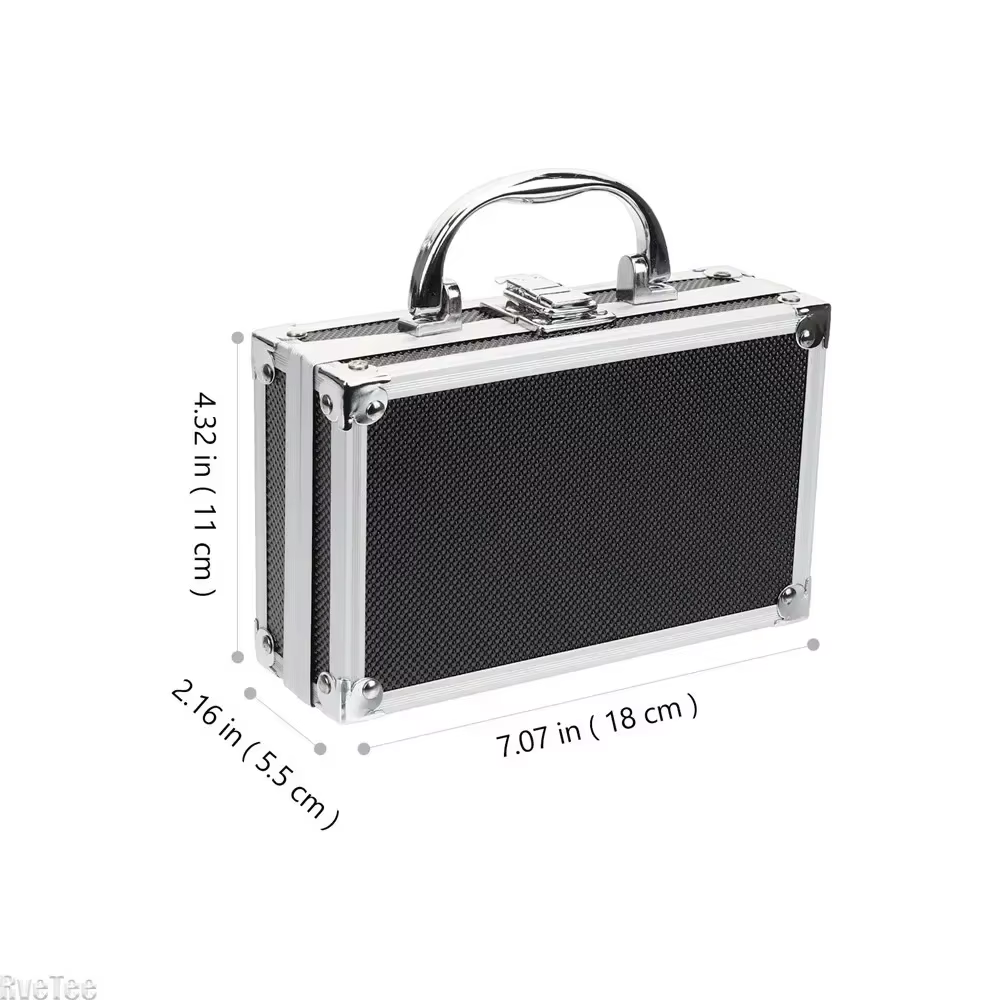 Boîte à outils en alliage d'aluminium de 7 pouces, boîte d'emballage, cadeau pour hommes, mallette d