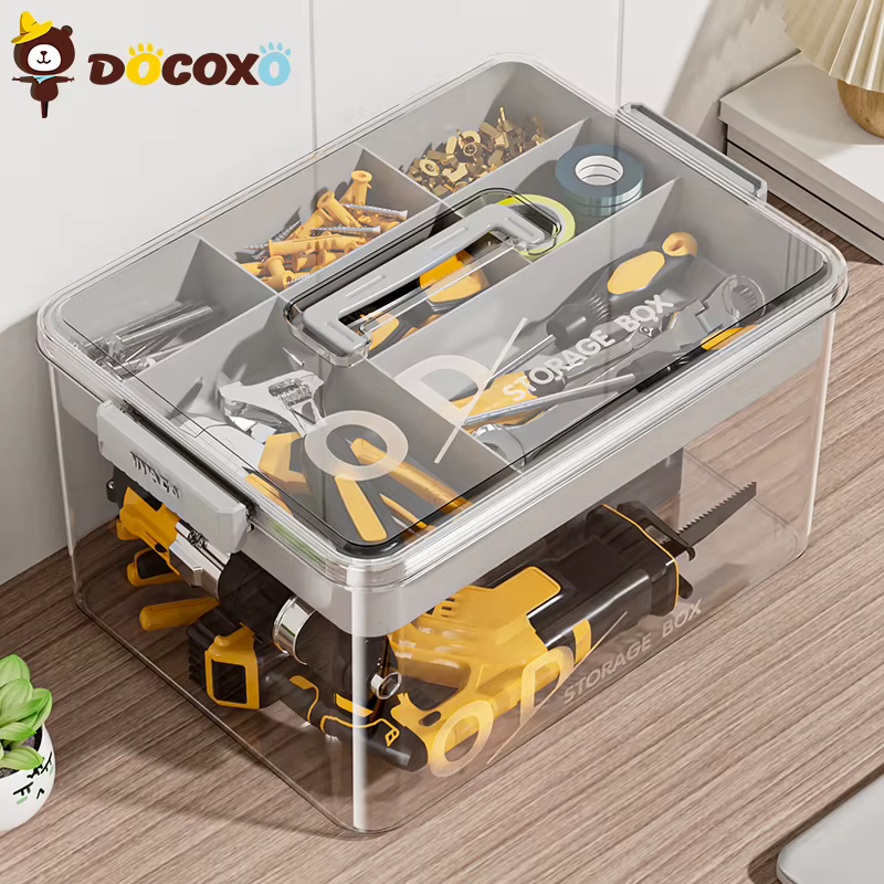 Boîte de rangement d'outils, étui organisateur de grande capacité avec séparateurs amovibles, boîte 