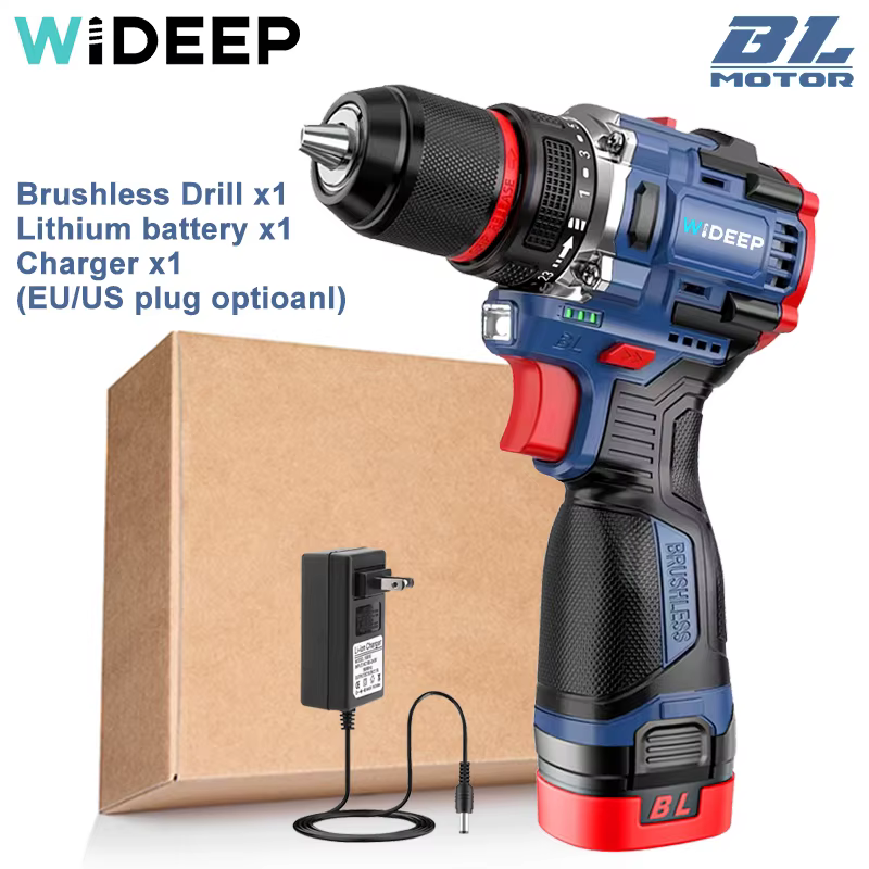WIDEEP – perceuse sans fil 16V 70N.m, mandrin autobloquant, tournevis électrique 20 + 1 réglages de