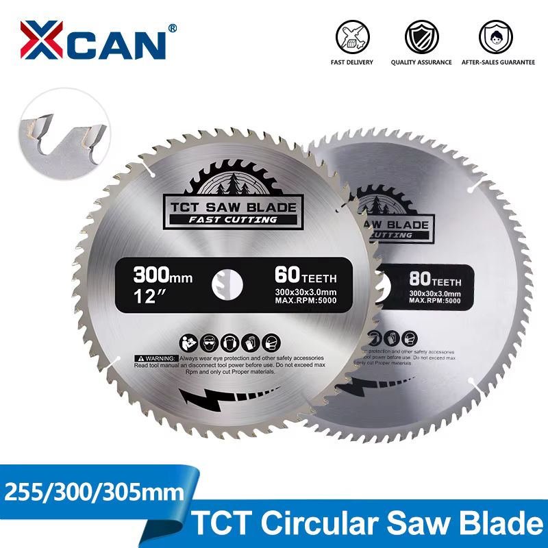 XCAN lame de scie à bois 230 235 250 254 255 300mm TCT disque de coupe de bois lame de scie circulai