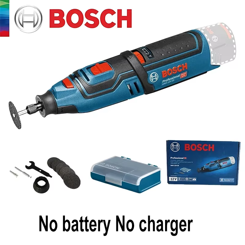 Meuleuse droite rechargeable portable BOSCH GRO12V-35, 35000 tr/min, outil de ponçage de précision à