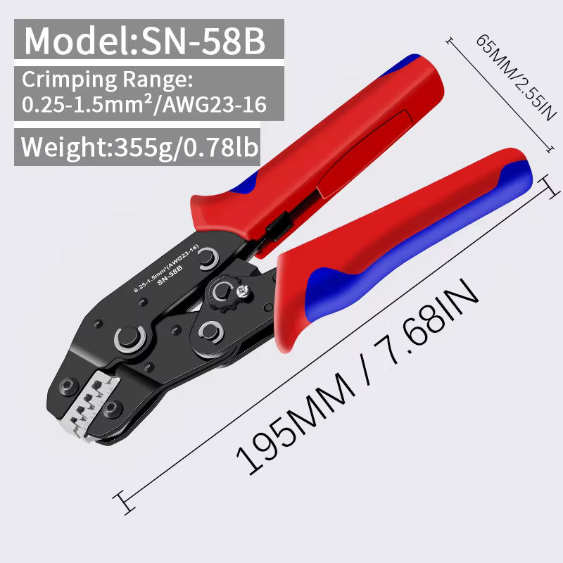 SN-58B 0.25-1.5MM2, AWG24-16 pince à sertir Non isolée pour fil de raccordement Dupont EPS PCIE SATA
