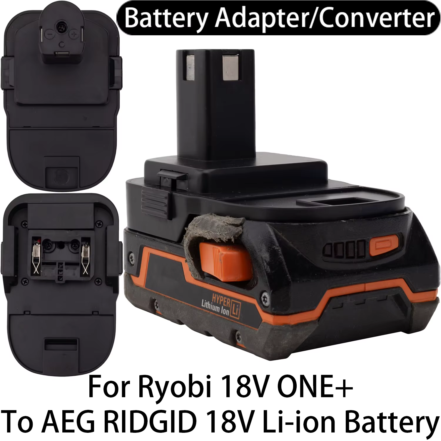 Adaptateur de batterie pour outil Ryobi ONE+ Li-ion 18V vers AEG RIDGID 18V Li-ion - Accessoire pour