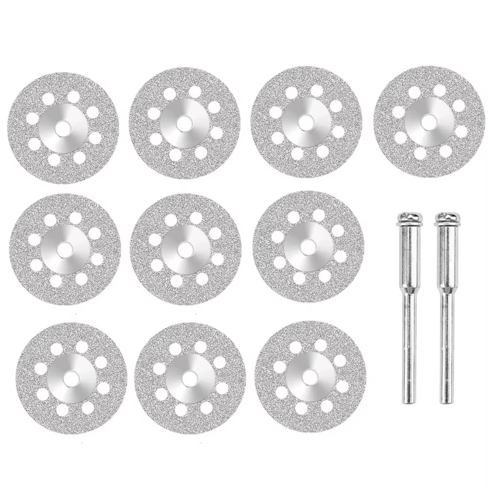 Disque de coupe diamanté avec mandrin pour outils rotatifs Dremel, mini-lame pour pierre, verre, car