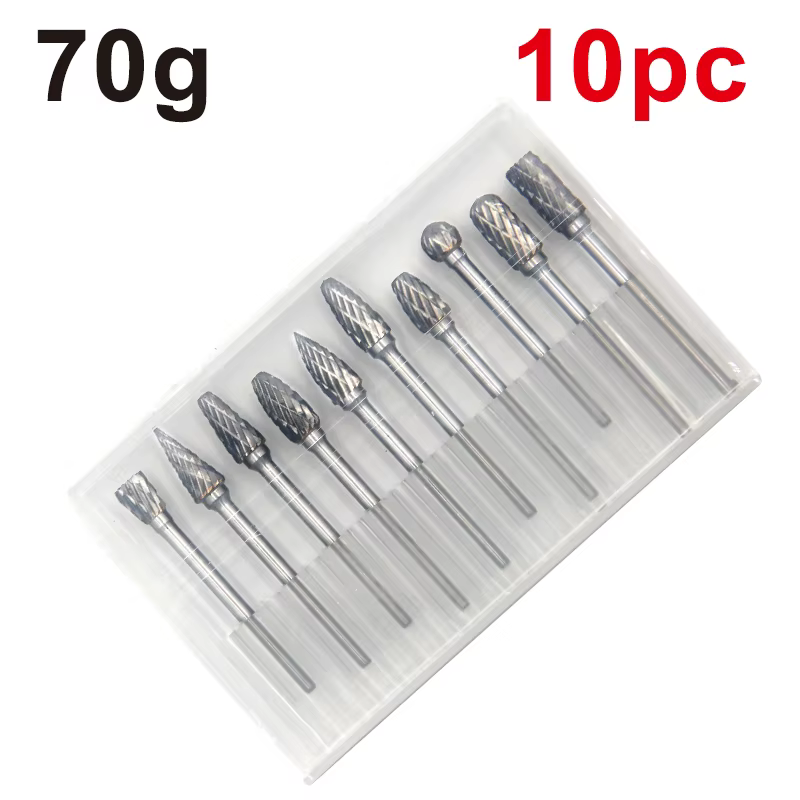 Ensemble de 3 têtes de meulage rotatives à double rayure 6 mm pour ponceuse électrique, polissage du