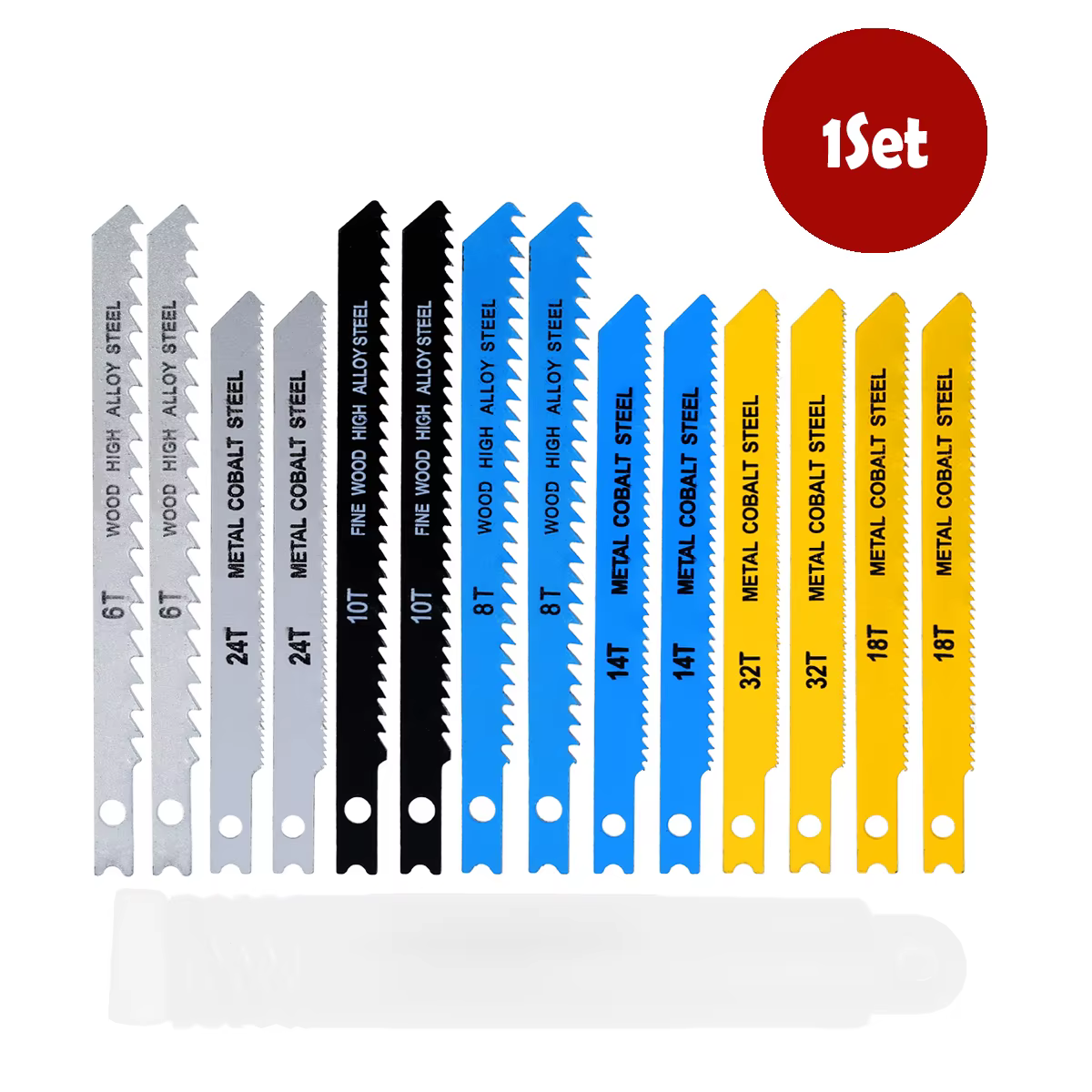 14 pièces/ensemble lames de scie sauteuse à tige en U assortiment de gabarits pour bois métal plasti