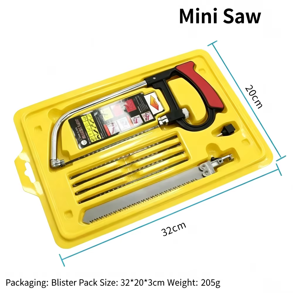 Scie multifonctionnelle manuelle 8-en-1, kit de scie pour métal, bois et verre, outil de bricolage p