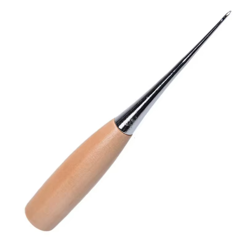 Poinçon professionnel pour tissu, outil de couture, poinçon pour trous, manche en bois, poinçon pour