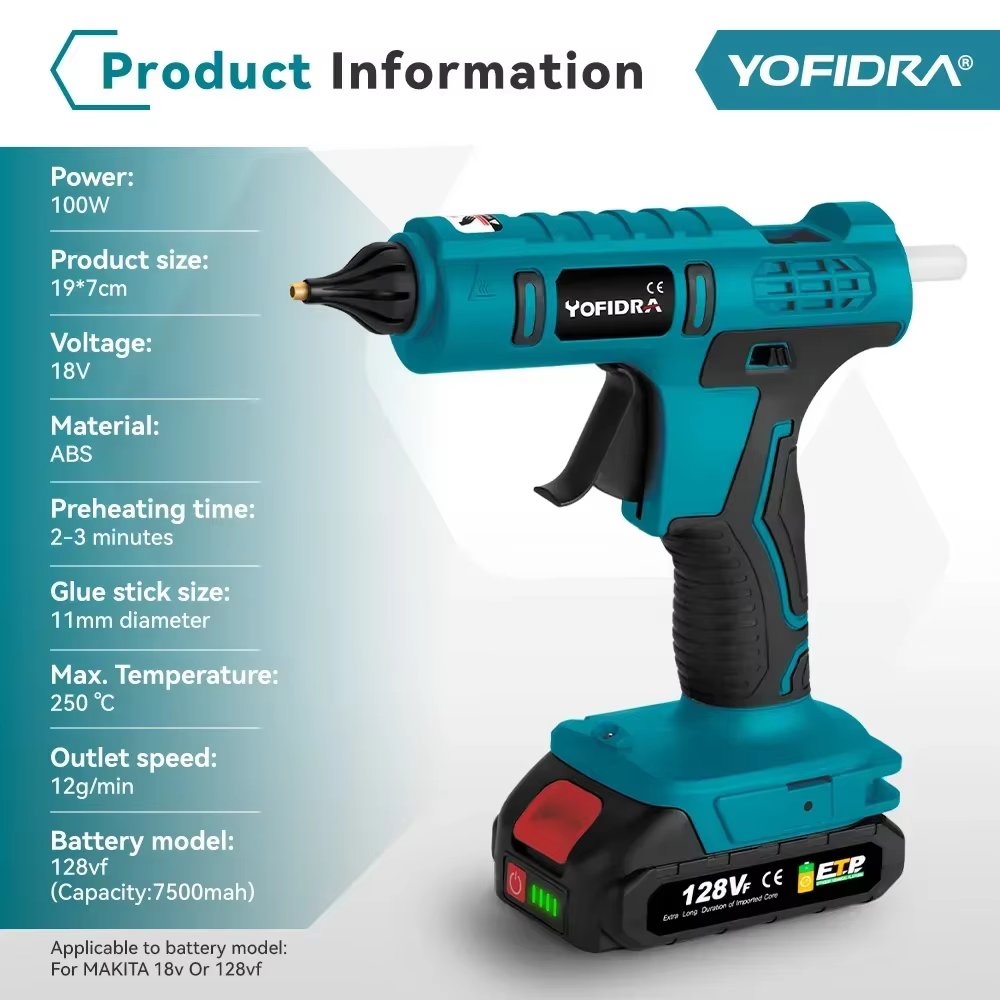 Yofidra 100W 260 ° Pistolet à colle chaude haute température pour bricolage outil de réparation de