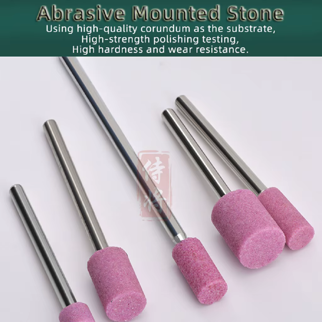 1 pièces 3mm/6mm tige Dia abrasif monté pointe de pierre pour outils rotatifs meulage pierre roue tê