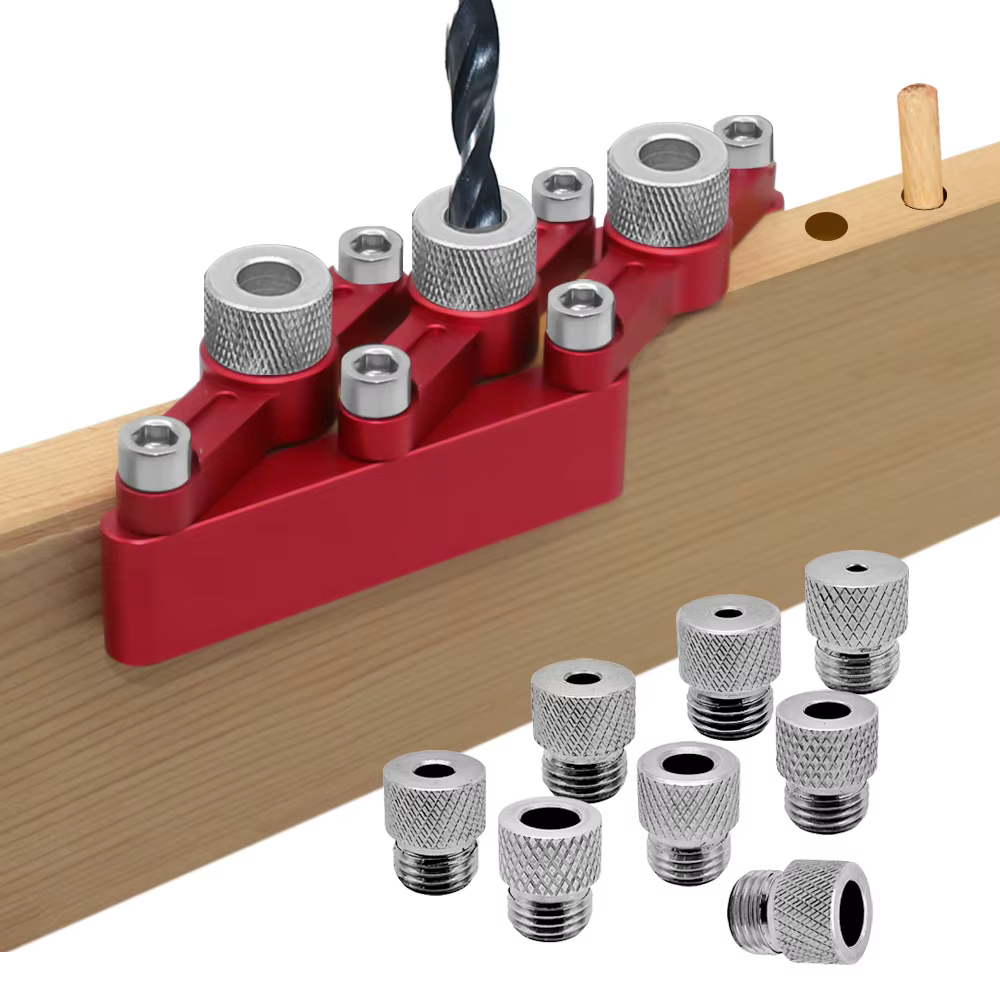 Guide de perçage de trou de menuiserie, gabarit de cheville à centrage automatique, travail de calcu
