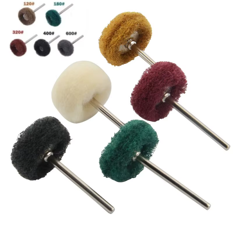 Roue de polissage en Nylon, 1 sac, Mini perceuse, brosse Abrasive, tampons à récurer, tige de 2.35mm