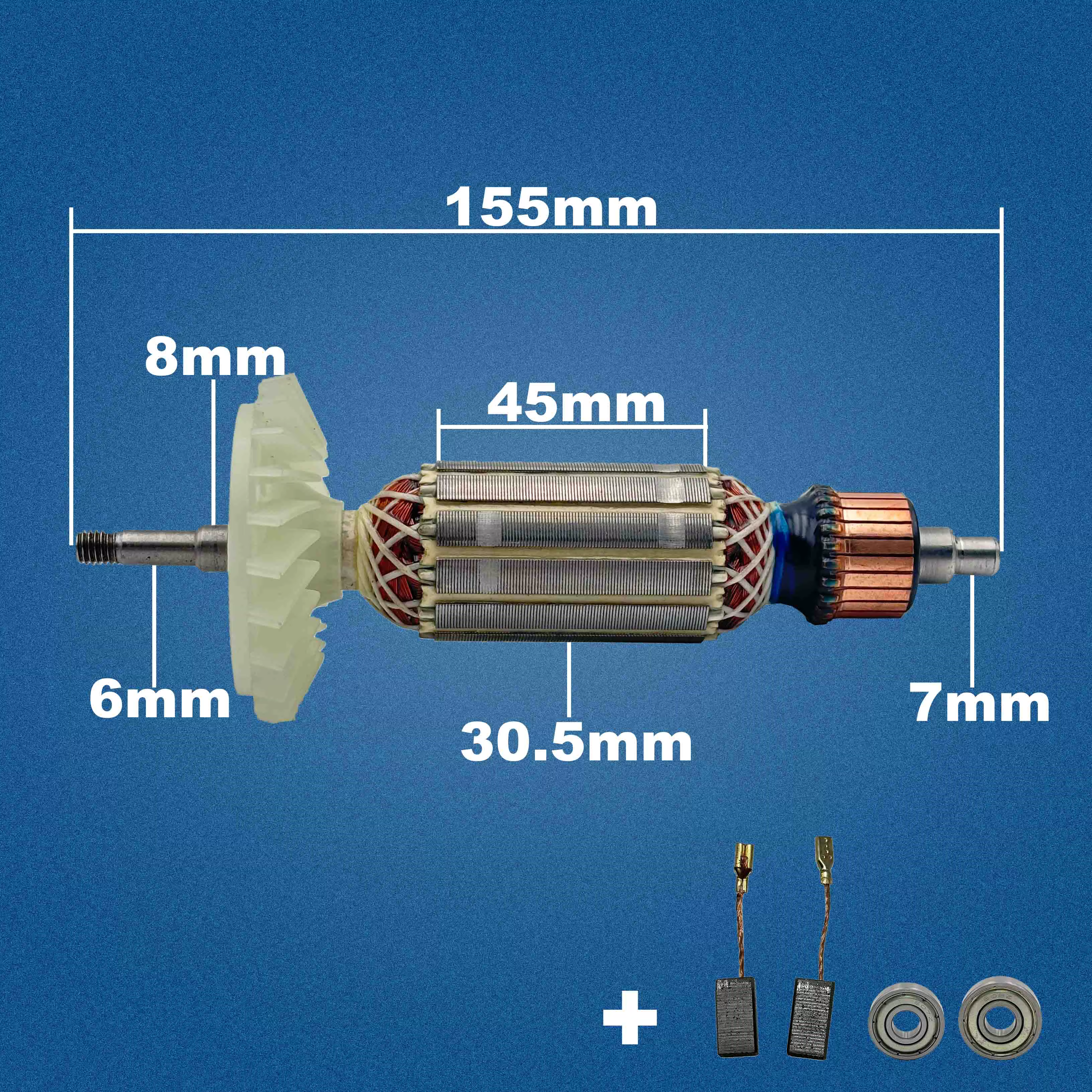 AC 220V 240V GWS750-100 Induit Rotor pour BOSCH GWS750-100S Meuleuse Angulaire Pièces de rechange Me