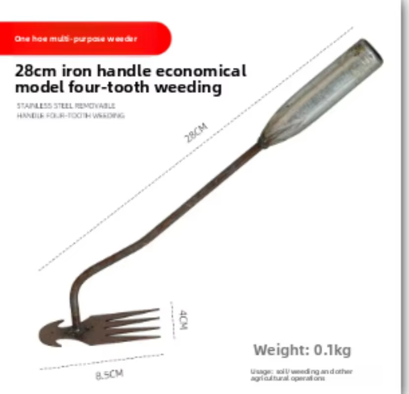 Désherbeur manuel multifonctionnel à 4 dents pour le jardinage – Outil de jardin portable durable po