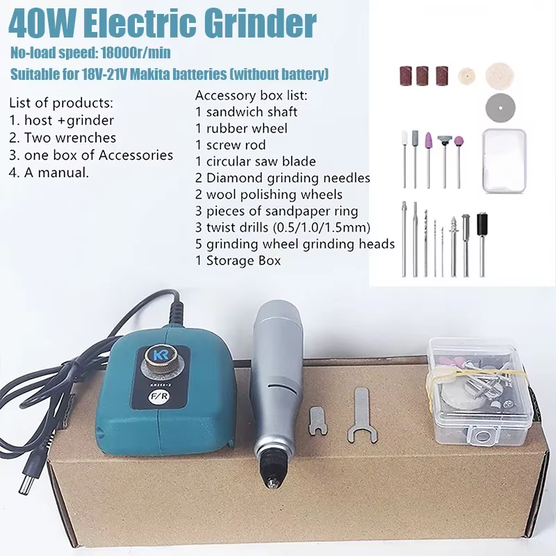 Makita – Mini broyeur électrique 40W, vitesse sans charge jusqu'à 18000r/min, bricolage domestique, 