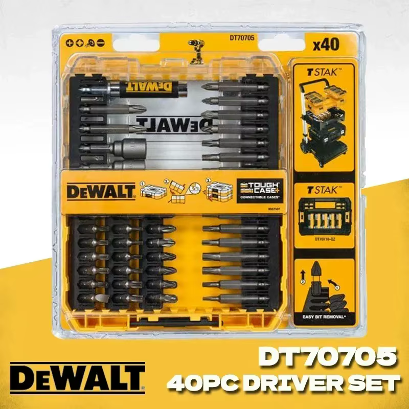 DEWALT DT70705 jeu d'embouts de tournevis dans un boîtier robuste 40 pièces jeu d'embouts de tournev