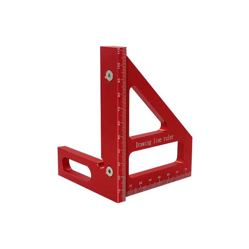 Carré de charpentier-ruban carré pour le travail du bois, règle triangulaire à onglet en aluminium 3