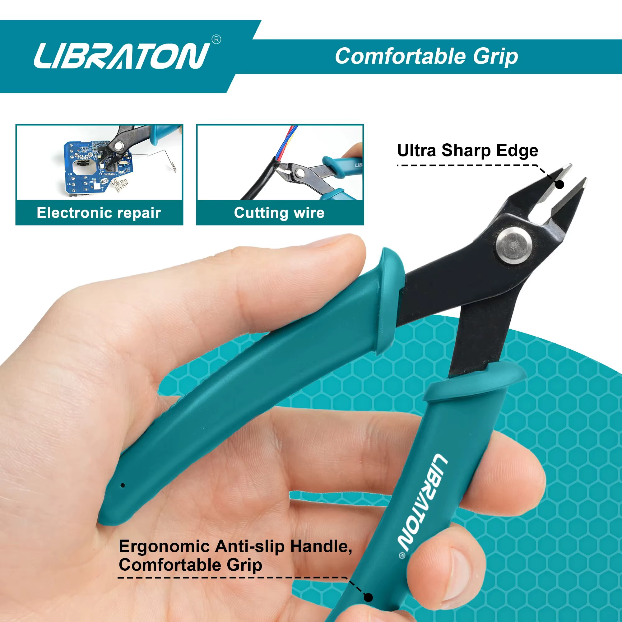 LIBRATON Micro coupe-fil électronique de précision coupe affleurante et pince coupante latérale coup